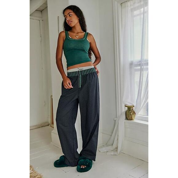 Free People Milk & Cookies Pants Pajama Pants Small Lounge Boho Cozy Apres Ski - Picture 1 of 8